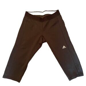 Adidas Cropped Leggings Size L Medium Compression‎ Climalite